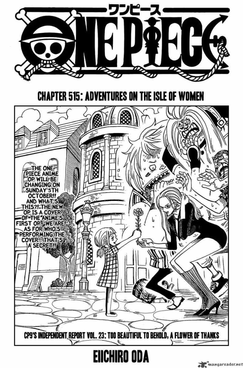 One Piece Chapter 515 page 1 - Chapter 515: Adventure on the Island of Women