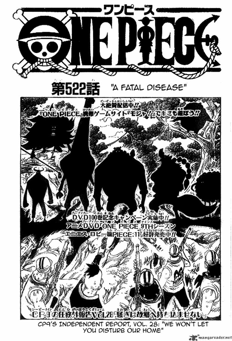 One Piece Chapter 522 page 1 - Chapter 522: Fatal Illness