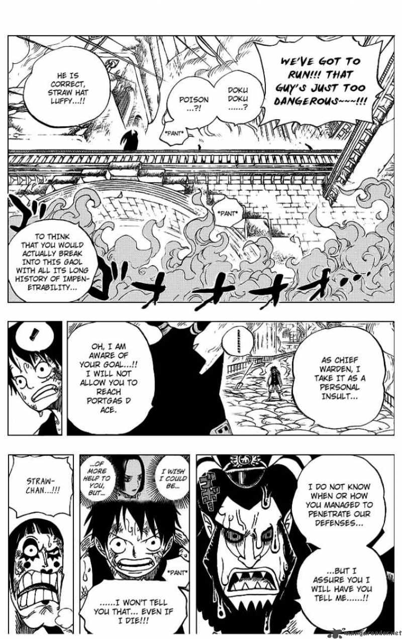 One Piece Chapter 534 page 4 - Chapter 534: Chief Warden Magellan vs. Pirate Luffy