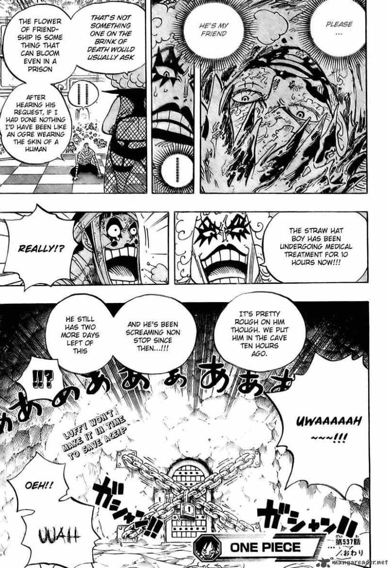One Piece Chapter 537 page 17 - Chapter 537: Okama in Hell