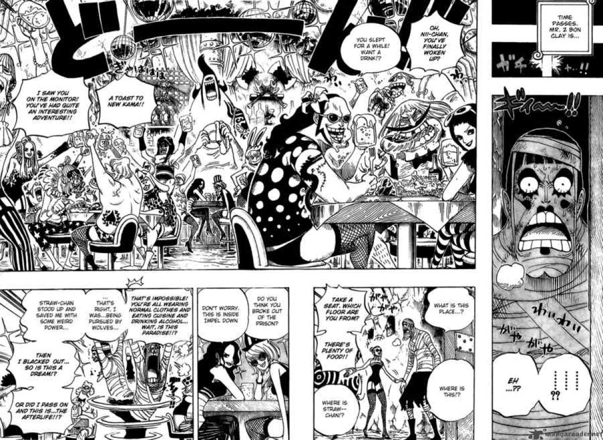 One Piece Chapter 537 page 6 - Chapter 537: Okama in Hell