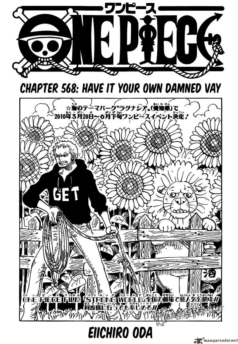 One Piece Chapter 568 page 1 - Chapter 568: Have It Your Way!