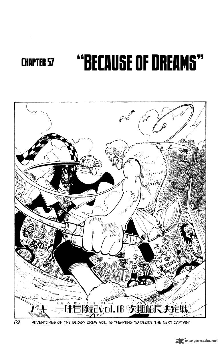 One Piece Chapter 57 page 1 - Chapter 57: Because of Dreams