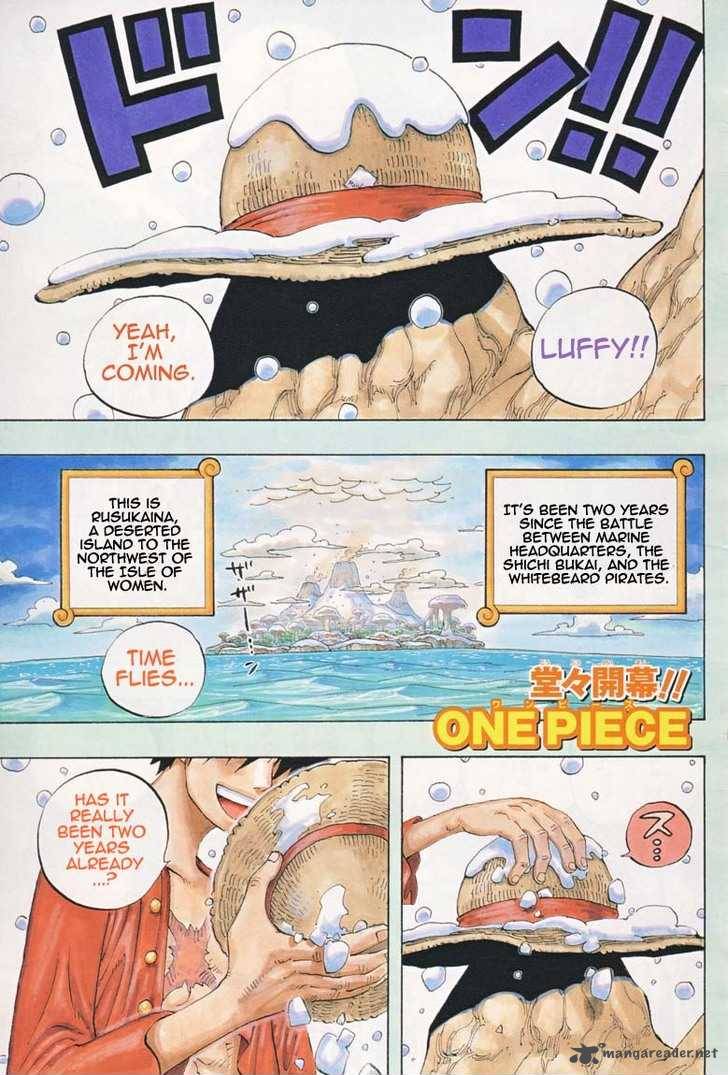 One Piece Chapter 598 page 2 - Chapter 598: 2 Years Later