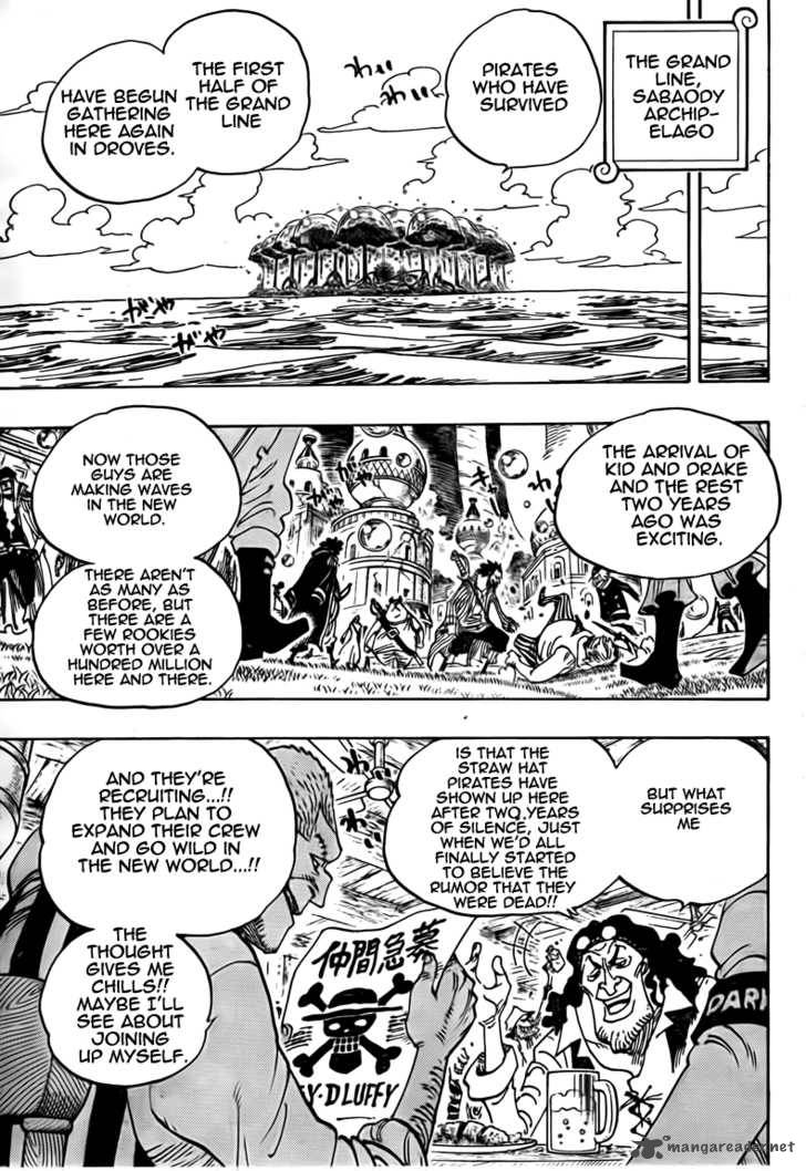 One Piece Chapter 598 page 5 - Chapter 598: 2 Years Later