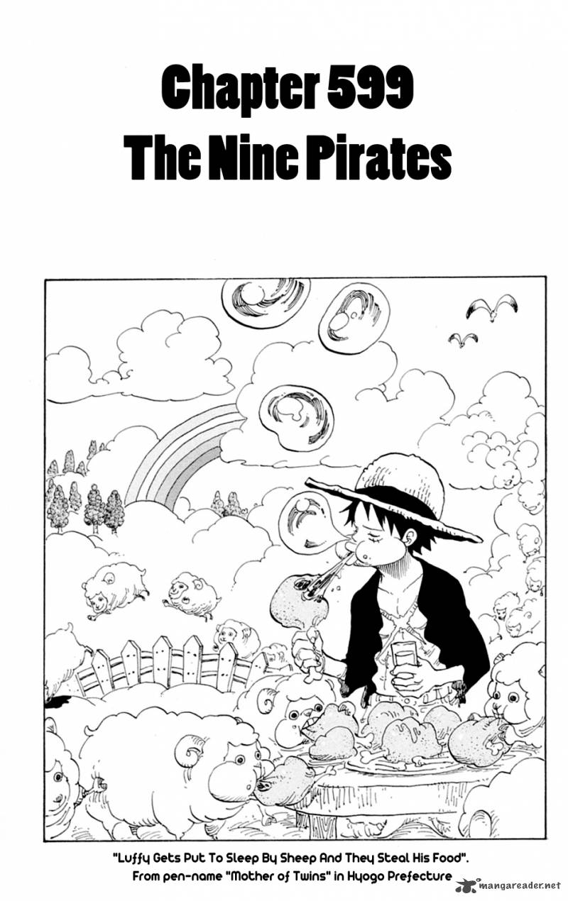 One Piece Chapter 599 page 1 - Chapter 599: Nine Pirates