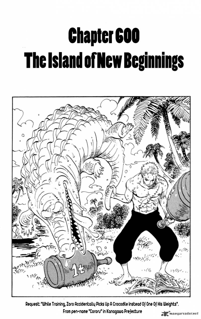 One Piece Chapter 600 page 1 - Chapter 600: Island of New Beginnings