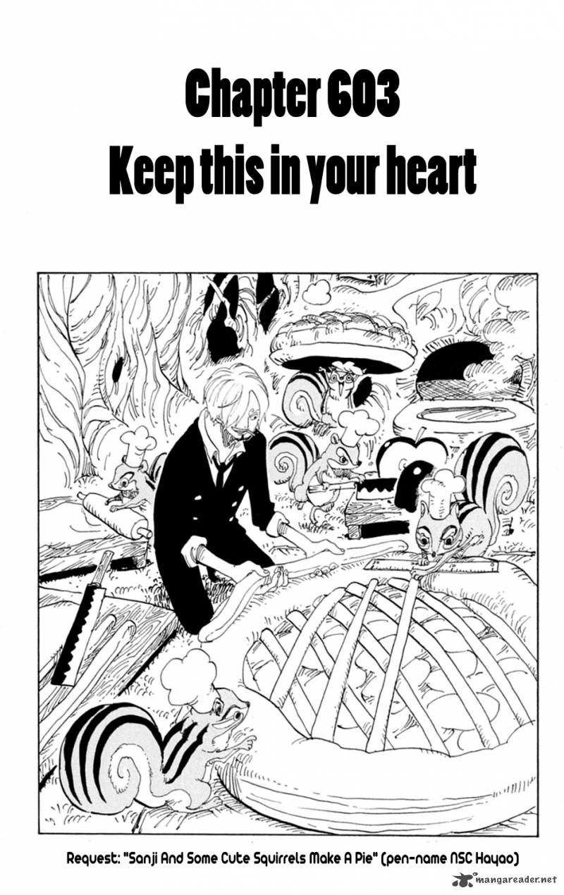 One Piece Chapter 603 page 1 - Chapter 603: Keep It In Your Heart