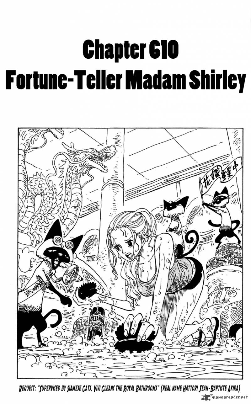 One Piece Chapter 610 page 1 - Chapter 610: Madam Shyarly, Fortune-Teller