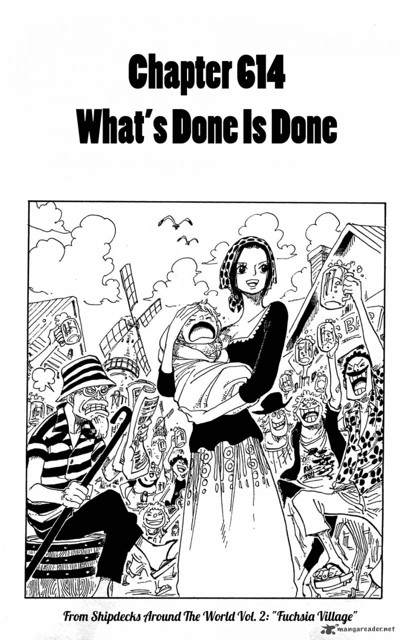 One Piece Chapter 614 page 1 - Chapter 614: What's Done is Done