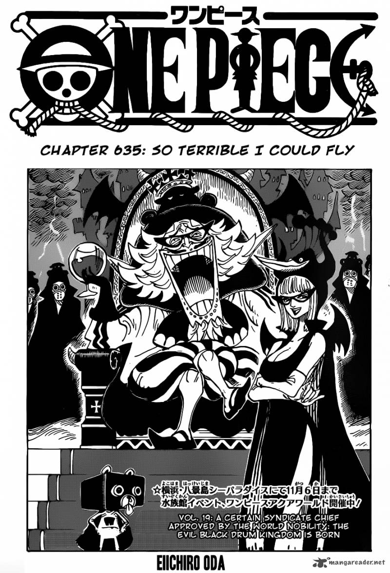 One Piece Chapter 635 page 1 - Chapter 635: So Scared I Ran Up to the Sky