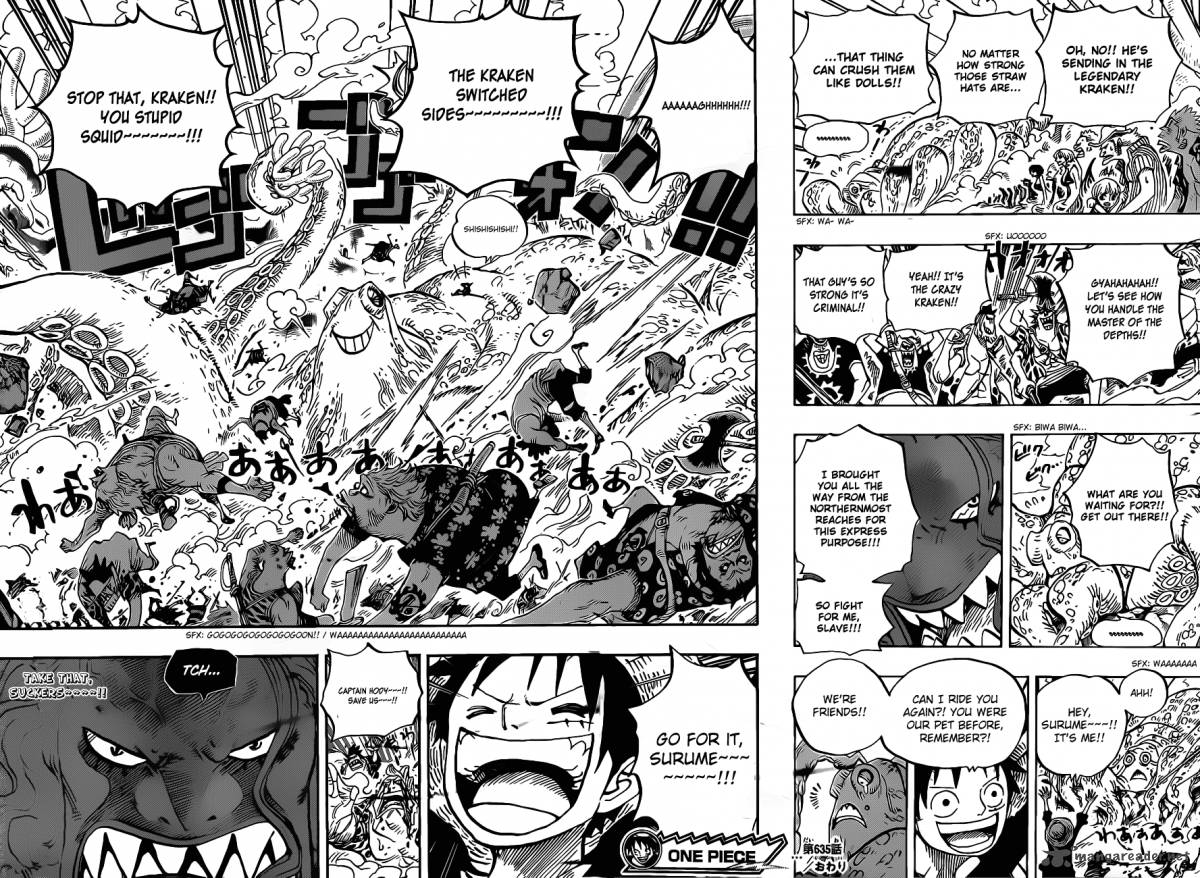 One Piece Chapter 635 page 17 - Chapter 635: So Scared I Ran Up to the Sky
