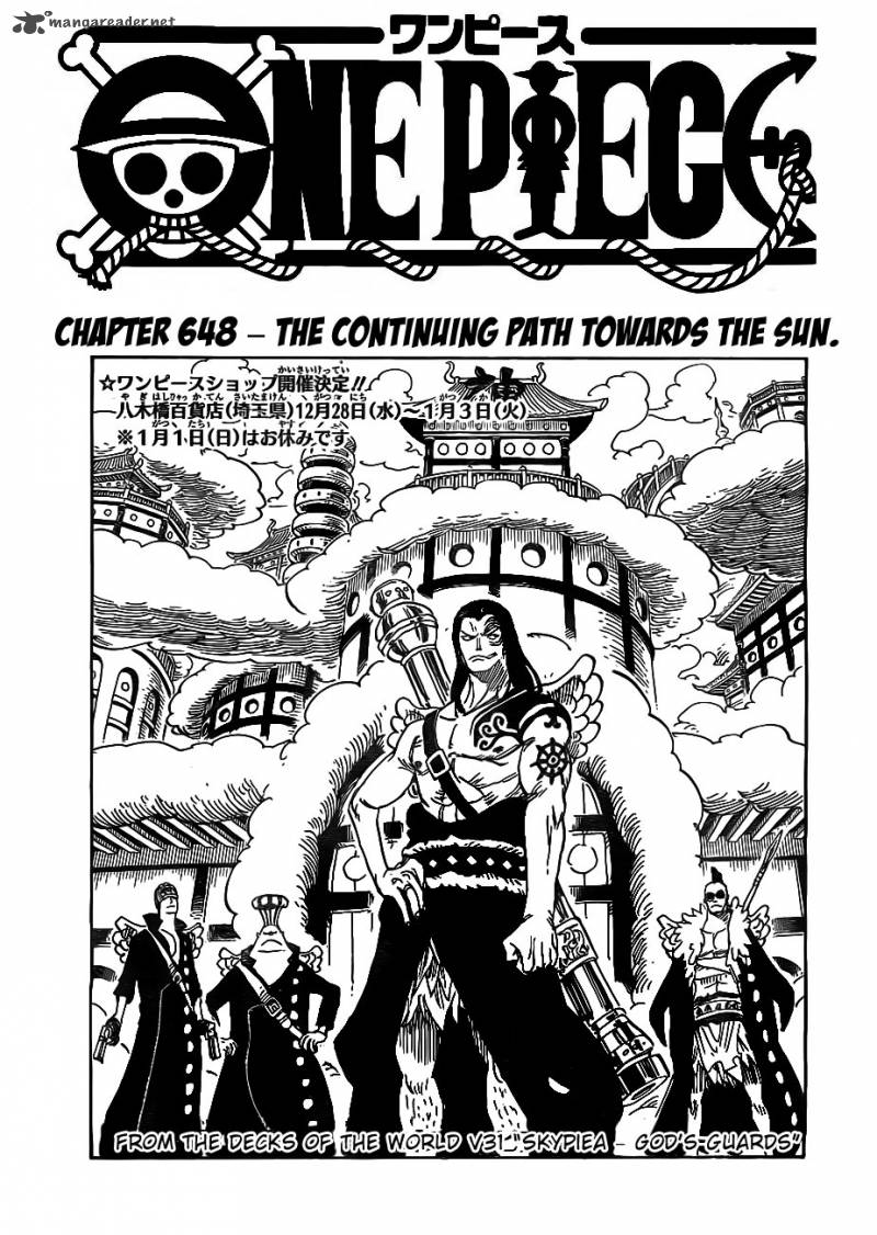 One Piece Chapter 648 page 1 - Chapter 648: The Road Toward the Sun