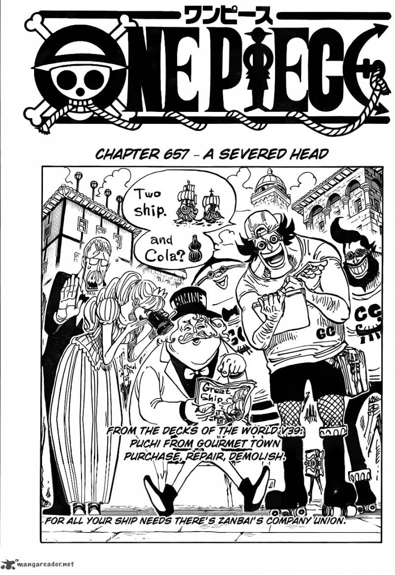 One Piece manga, chapter 657, page 2 of 21