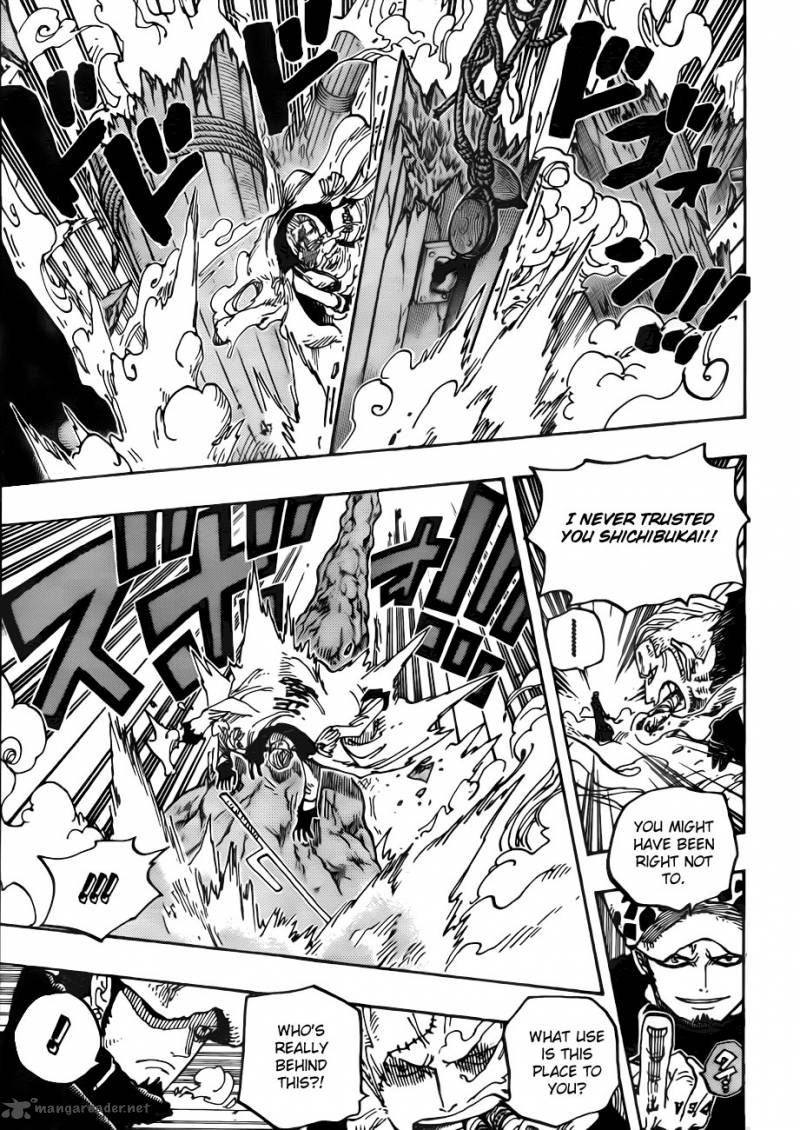 One Piece Chapter 662 page 15 - Chapter 662: Warlord Law Vs. Vice Admiral Smoker