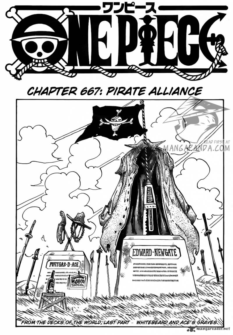 One Piece Chapter 668 page 1 - Chapter 668: Pirate Alliance