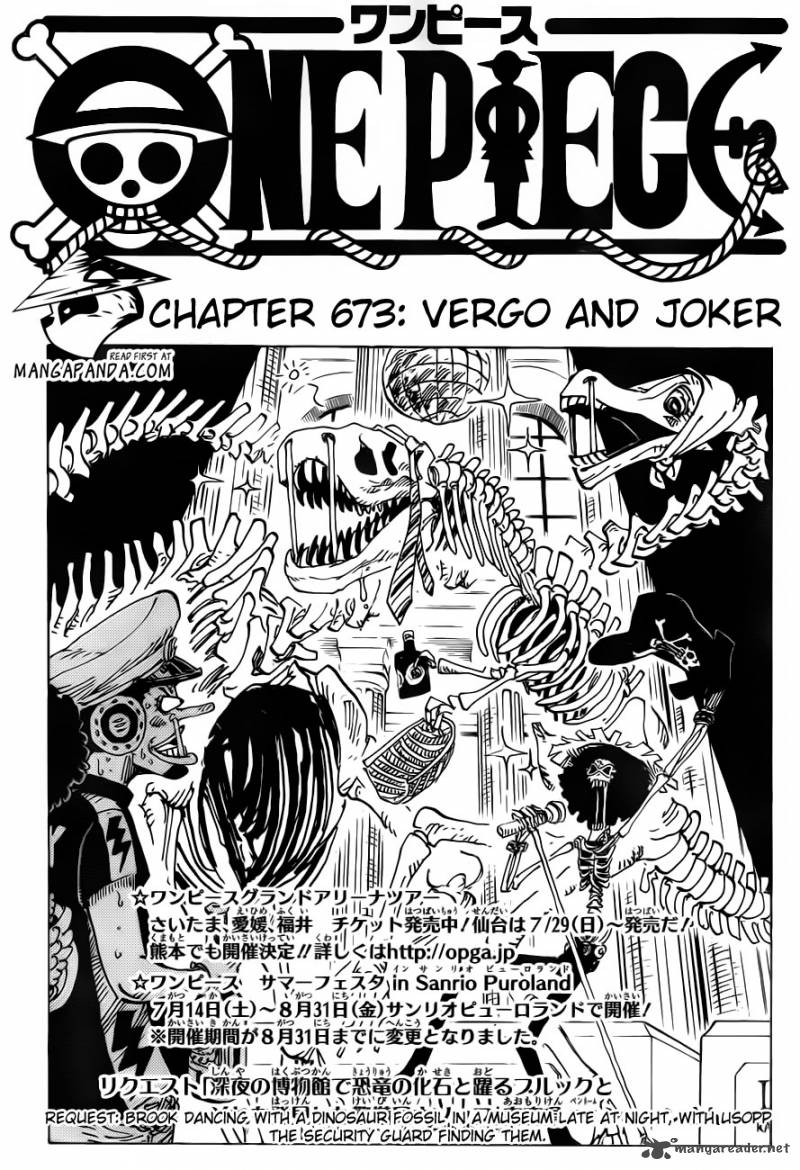 One Piece manga, chapter 673, page 2 of 23