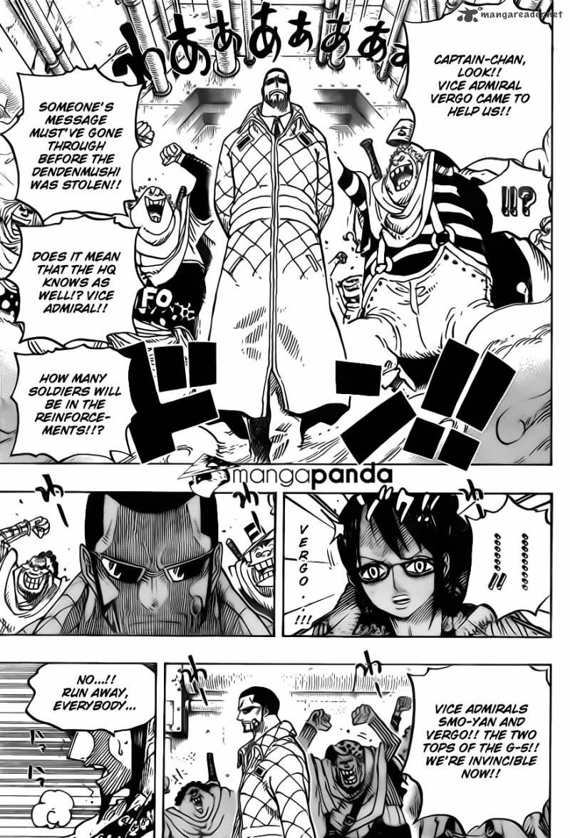 One Piece Chapter 680 page 11 - Chapter 680: Marine G-5 Base Commander Vergo the Demon Bamboo
