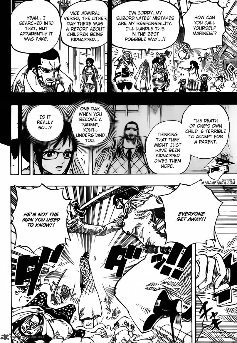 One Piece Chapter 680 page 14 - Chapter 680: Marine G-5 Base Commander Vergo the Demon Bamboo
