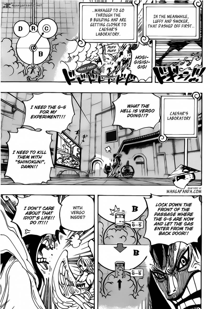 One Piece Chapter 680 page 19 - Chapter 680: Marine G-5 Base Commander Vergo the Demon Bamboo