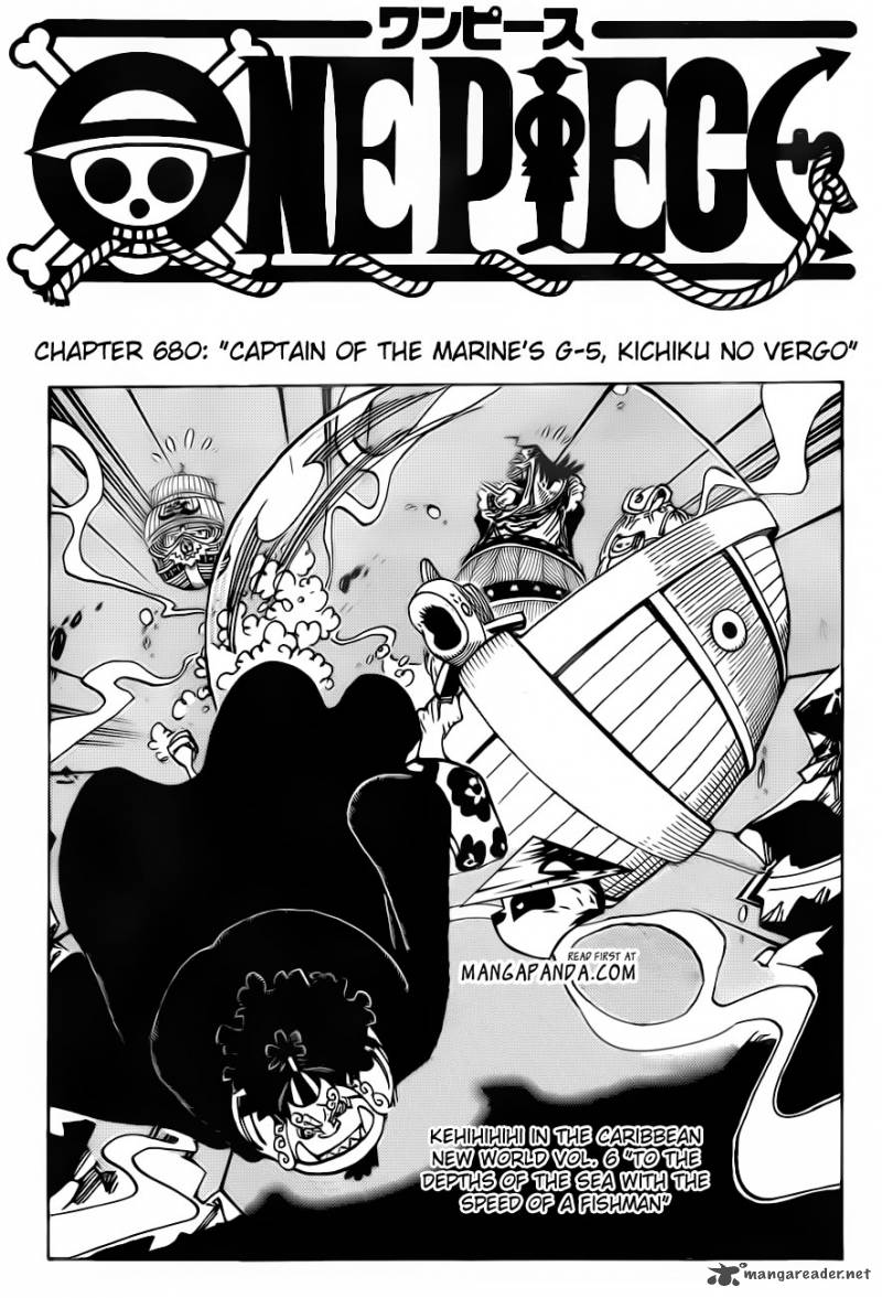 One Piece Chapter 680 page 3 - Chapter 680: Marine G-5 Base Commander Vergo the Demon Bamboo