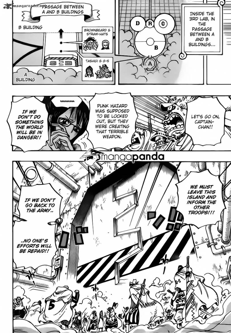 One Piece Chapter 680 page 6 - Chapter 680: Marine G-5 Base Commander Vergo the Demon Bamboo