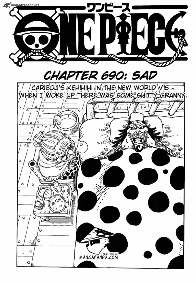 One Piece Chapter 690 page 3 - Chapter 690: SAD