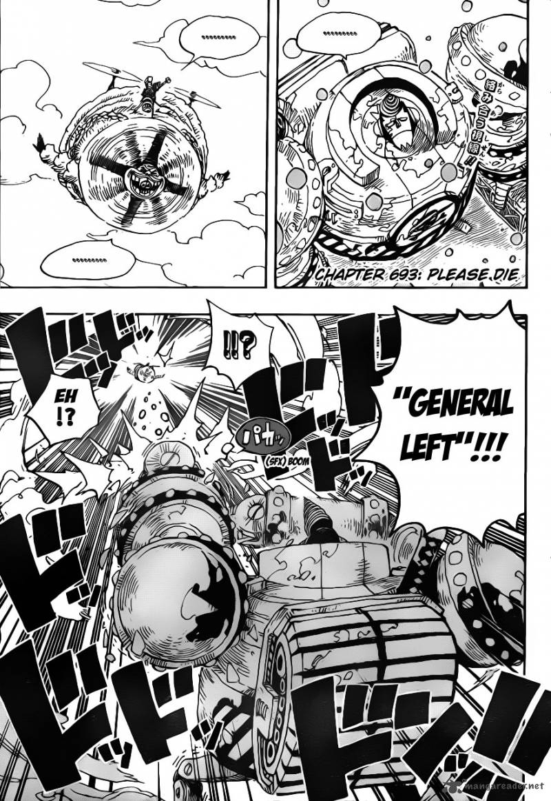 One Piece Chapter 693 page 4 - Chapter 693: Die for Me
