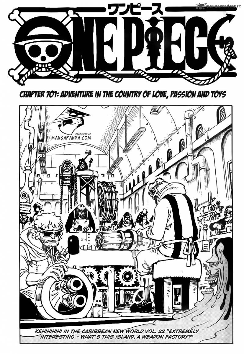 One Piece Chapter 701 page 2 - Chapter 701: Adventure in the Land of Love, Passion, and Toys