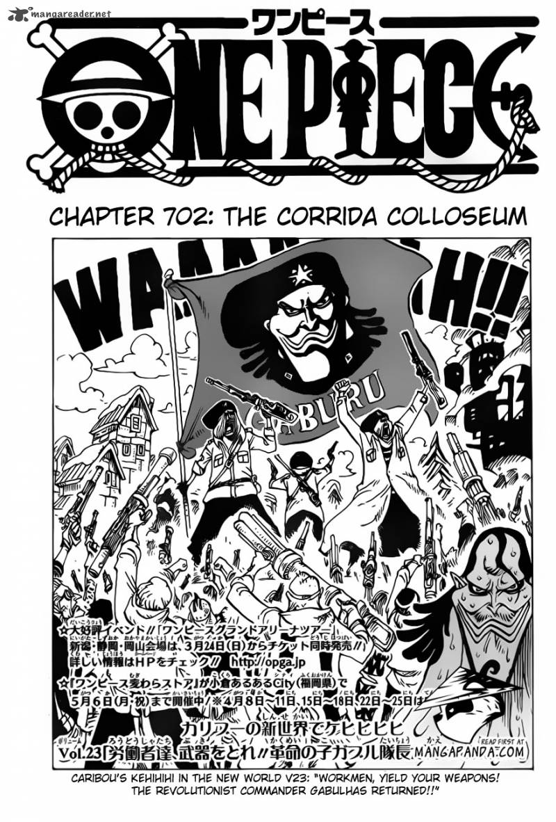 One Piece Chapter 702 page 3 - Chapter 702: Corrida Colosseum