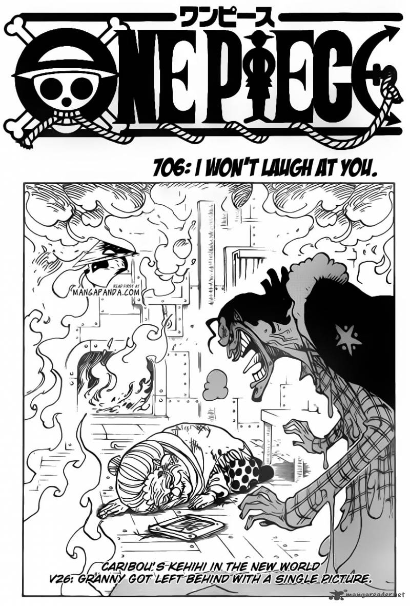 One Piece Chapter 706 page 2 - Chapter 706: I Won't Laugh at You
