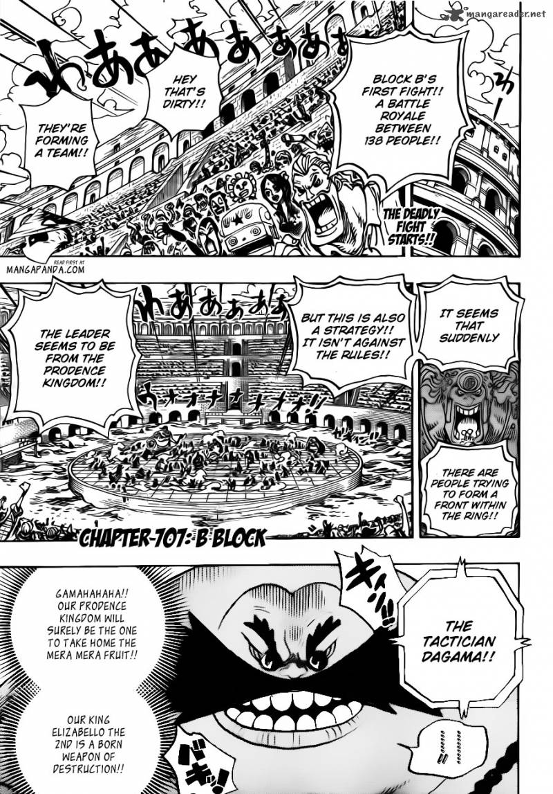 One Piece Chapter 707 page 2 - Chapter 707: B Block