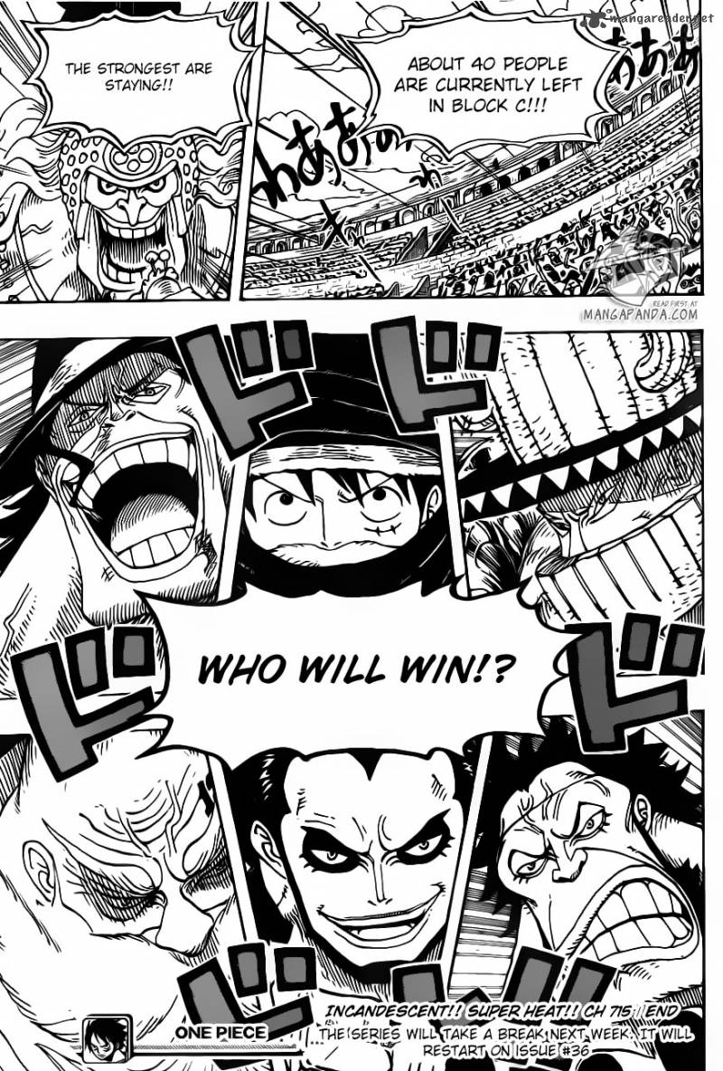 One Piece Chapter 715 page 18 - Chapter 715: Closely Contested C Block