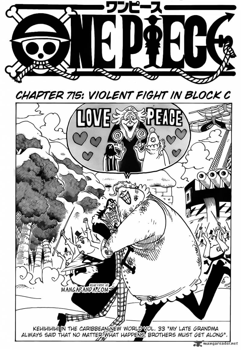 One Piece Chapter 715 page 2 - Chapter 715: Closely Contested C Block