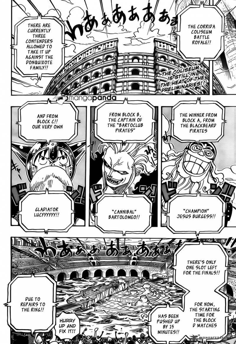 One Piece Chapter 720 page 3 - Chapter 720: Prison-Gladiators