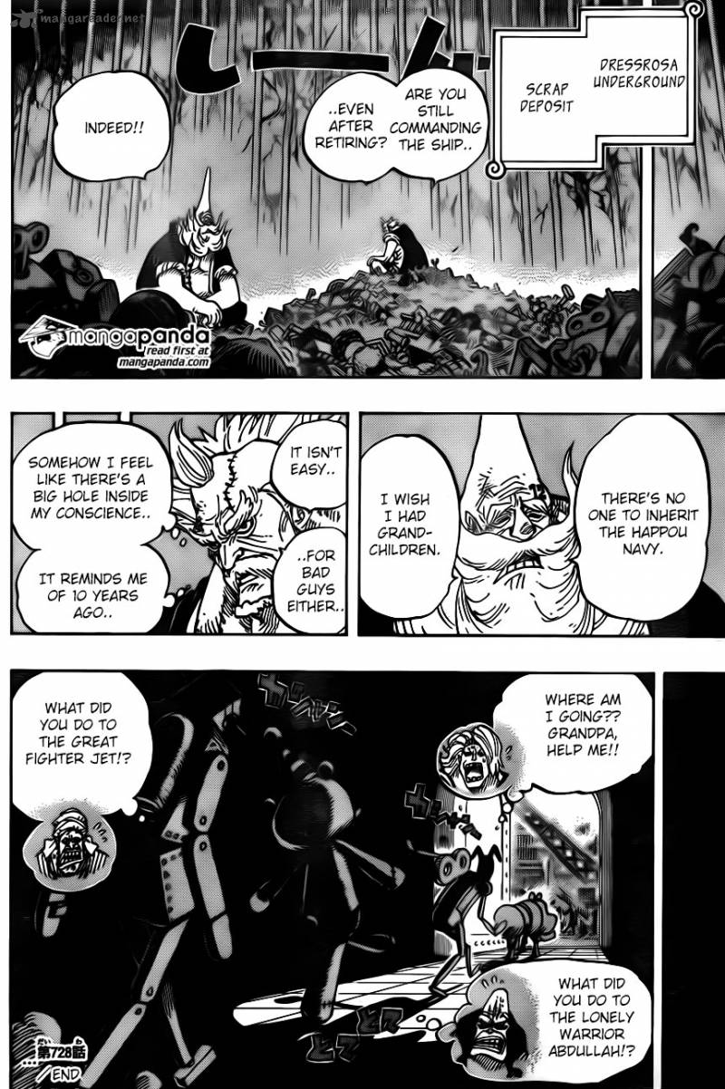 One Piece manga, chapter 728, page 17 of 21