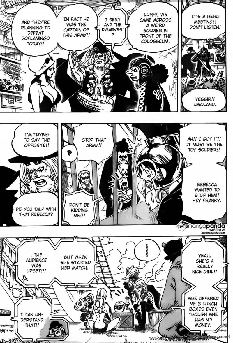 One Piece Chapter 729 page 11 - Chapter 729: Warlord Doflamingo vs. Warlord Law