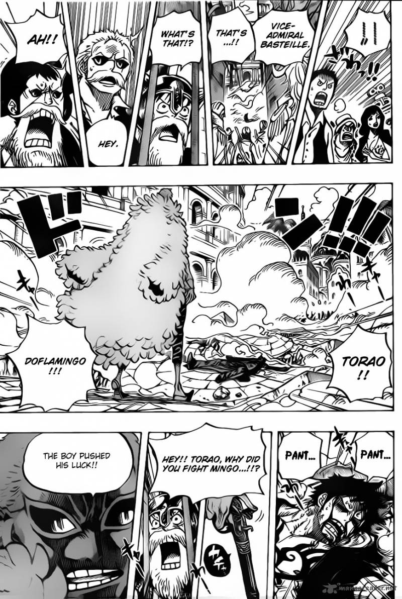 One Piece Chapter 729 page 15 - Chapter 729: Warlord Doflamingo vs. Warlord Law