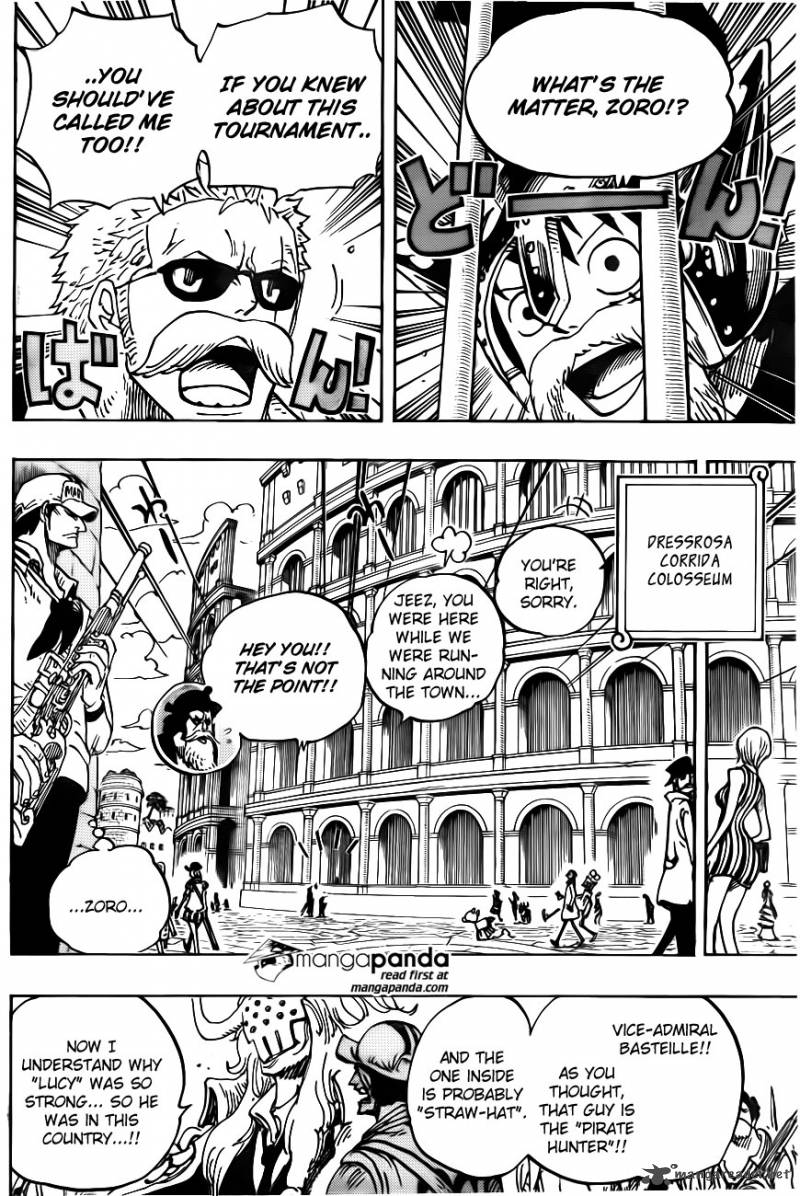 One Piece Chapter 729 page 8 - Chapter 729: Warlord Doflamingo vs. Warlord Law