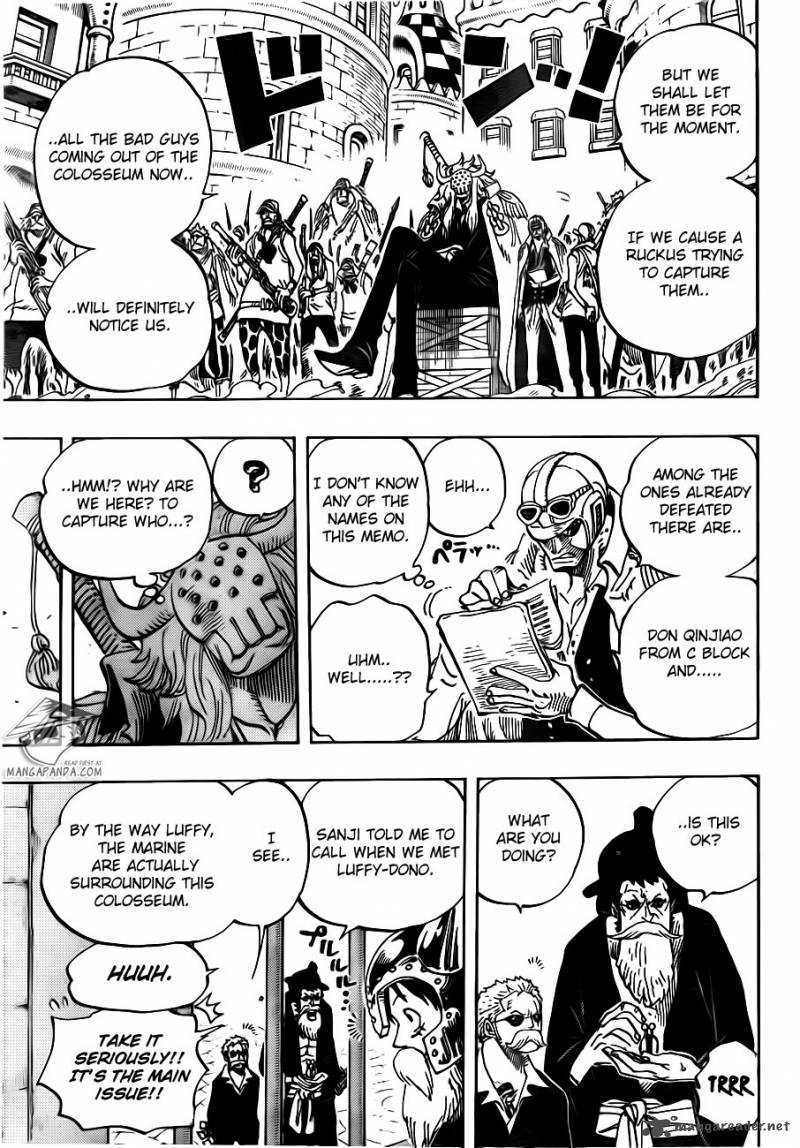 One Piece Chapter 729 page 9 - Chapter 729: Warlord Doflamingo vs. Warlord Law