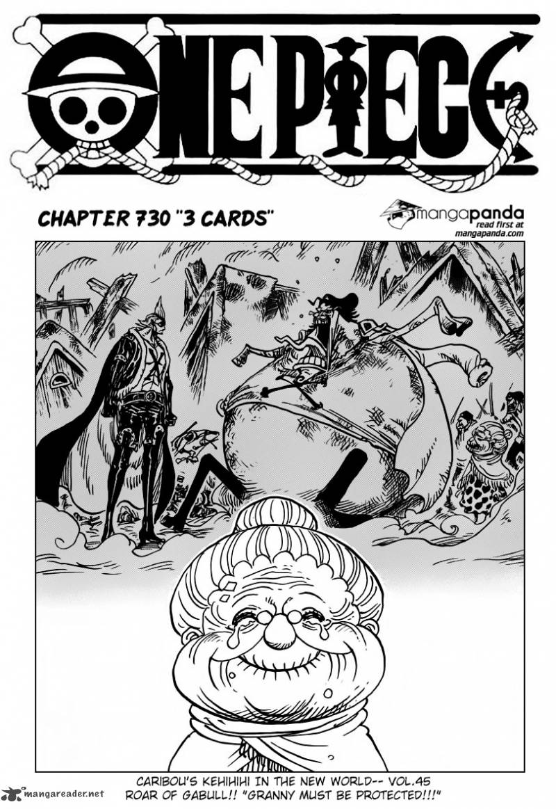 One Piece Chapter 730 page 1 - Chapter 730: 3 Cards