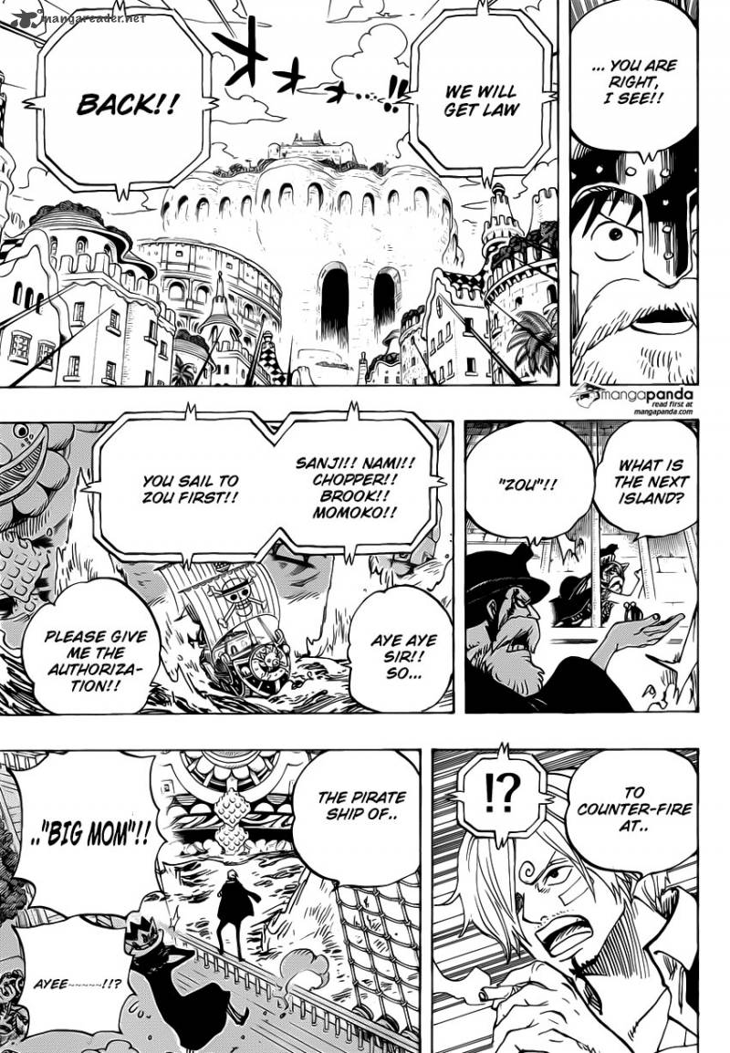 One Piece Chapter 730 page 15 - Chapter 730: 3 Cards