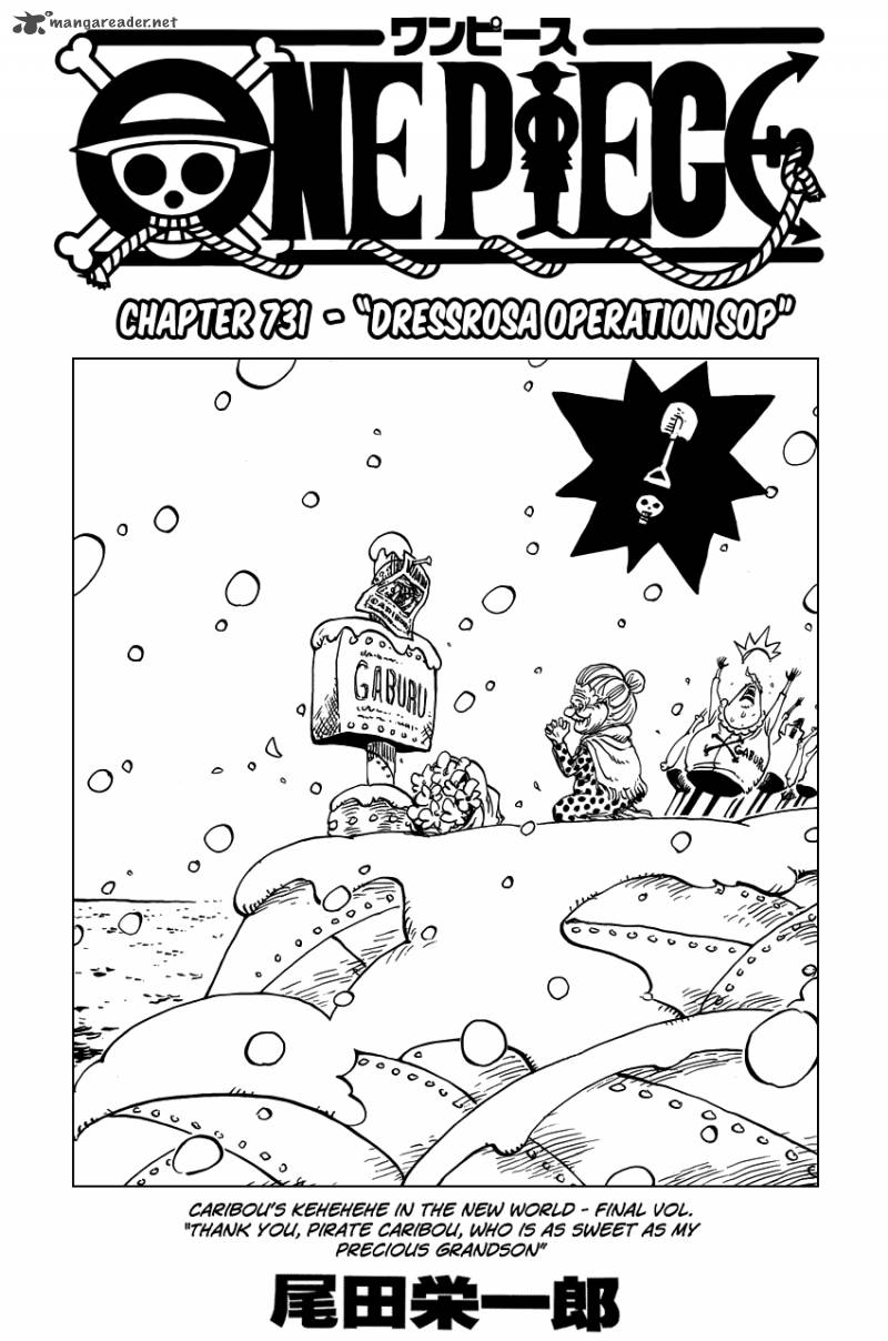 One Piece Chapter 731 page 1 - Chapter 731: Operation Dressrosa SOP