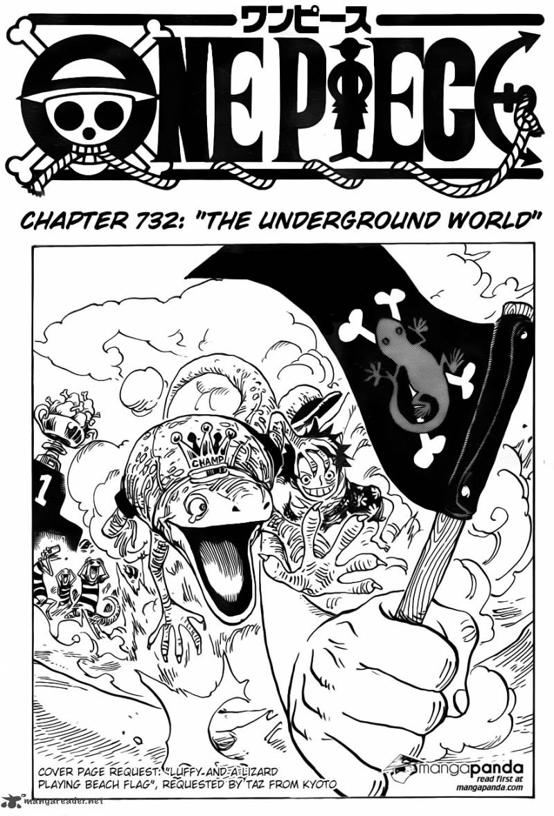 One Piece manga, chapter 732, page 2 of 21