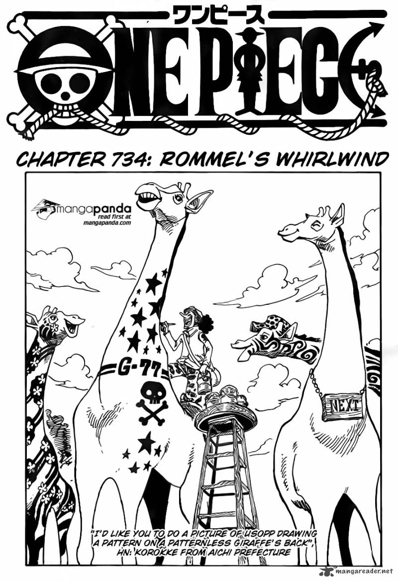 One Piece Chapter 734 page 2 - Chapter 734: The Kamaitachi of Rommel