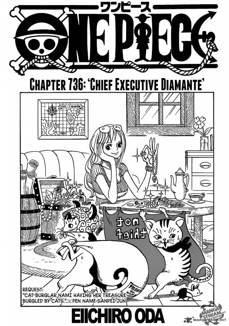 One Piece manga, chapter 736, page 2 of 20