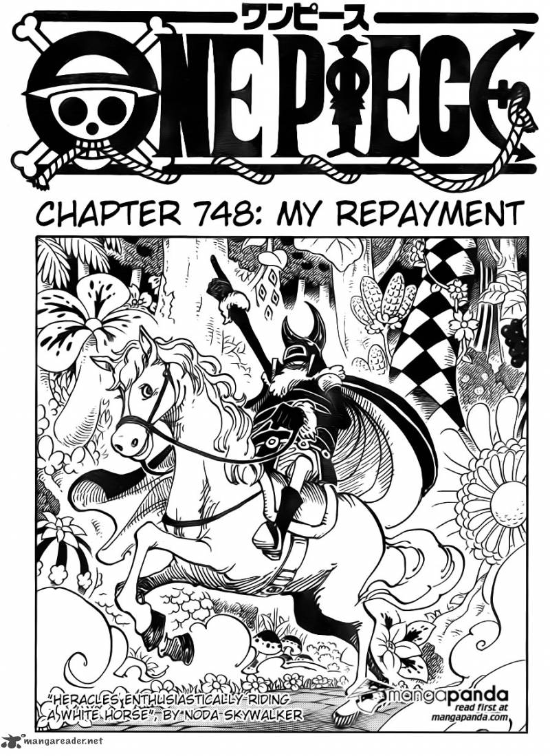 One Piece manga, chapter 748, page 2 of 18