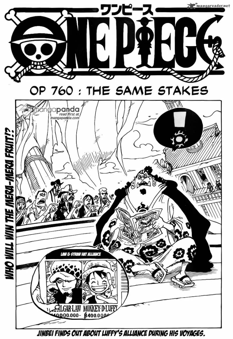 One Piece Chapter 760 page 1 - Chapter 760: The Same Bet