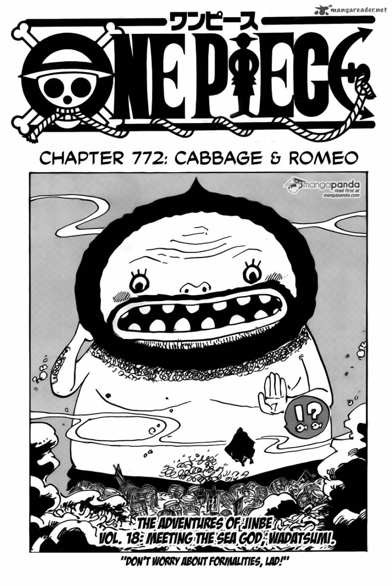 One Piece manga, chapter 772, page 2 of 19