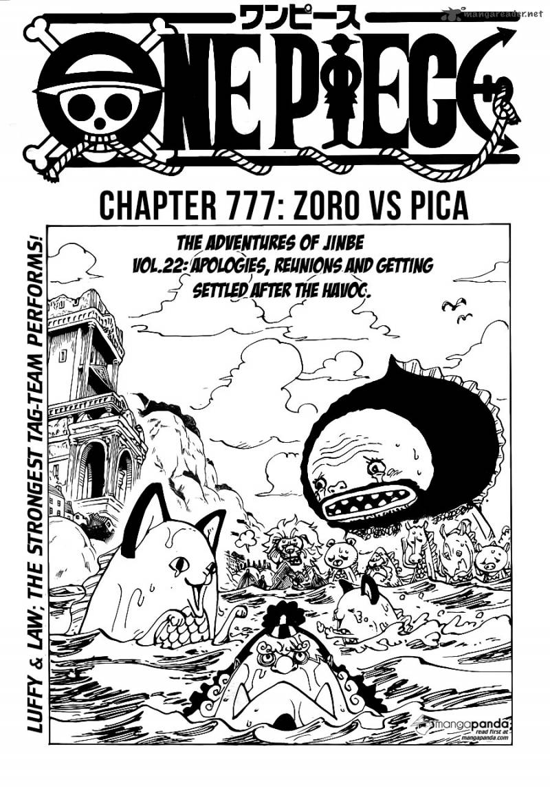 One Piece Chapter 777 page 1 - Chapter 777: Zoro vs. Pica